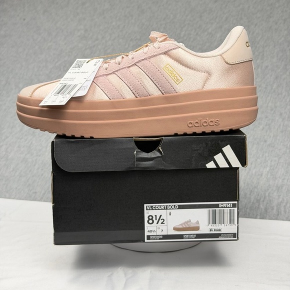 Adidas VL Court Bold Platform Sneakers Wonder Quartz Pink IH9141 Womens 8.5 - Picture 1 of 11